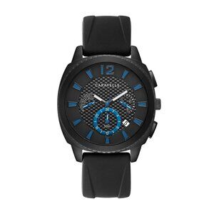 Caravelle Men's Land Sport Quartz Day Date Black Watch 41mm